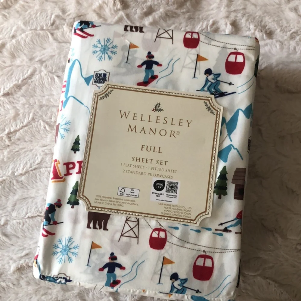 Wellesley Manor Ski Mountain Sheet Set - FULL